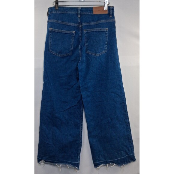 &DENIM Baggy High Waist Culotte Jeans Frayed Hem Size 29 Grunge Punk Skater - Picture 7 of 14